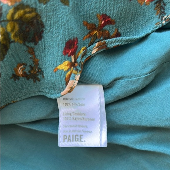 Paige Tamera Dress Fog Blue Multi Silk | Large - Picture 8 of 9